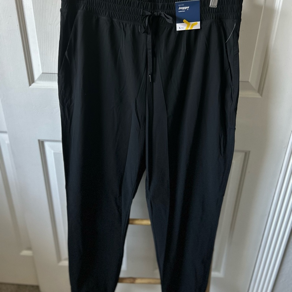 Old Navy Black Joggers with Tapered Leg and Elastic Waist